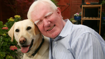 Guide dog owner Paul Thomas and guide dog Yancy