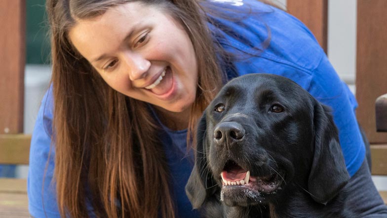 Alfie and trainer Beth Alfie and trainer Beth