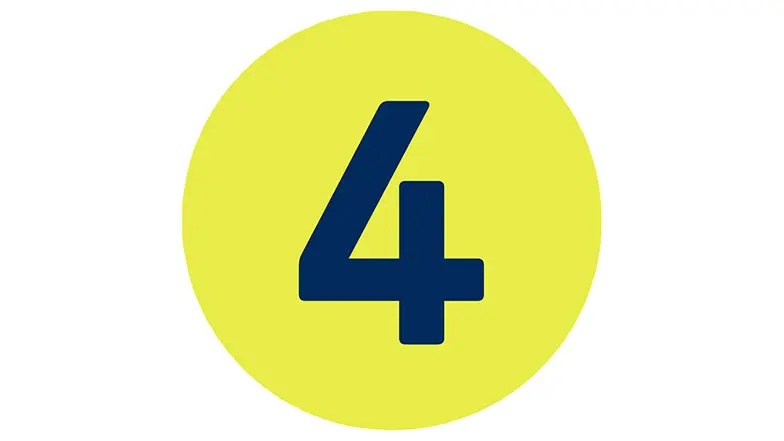 Icon of number five on a lime green circle