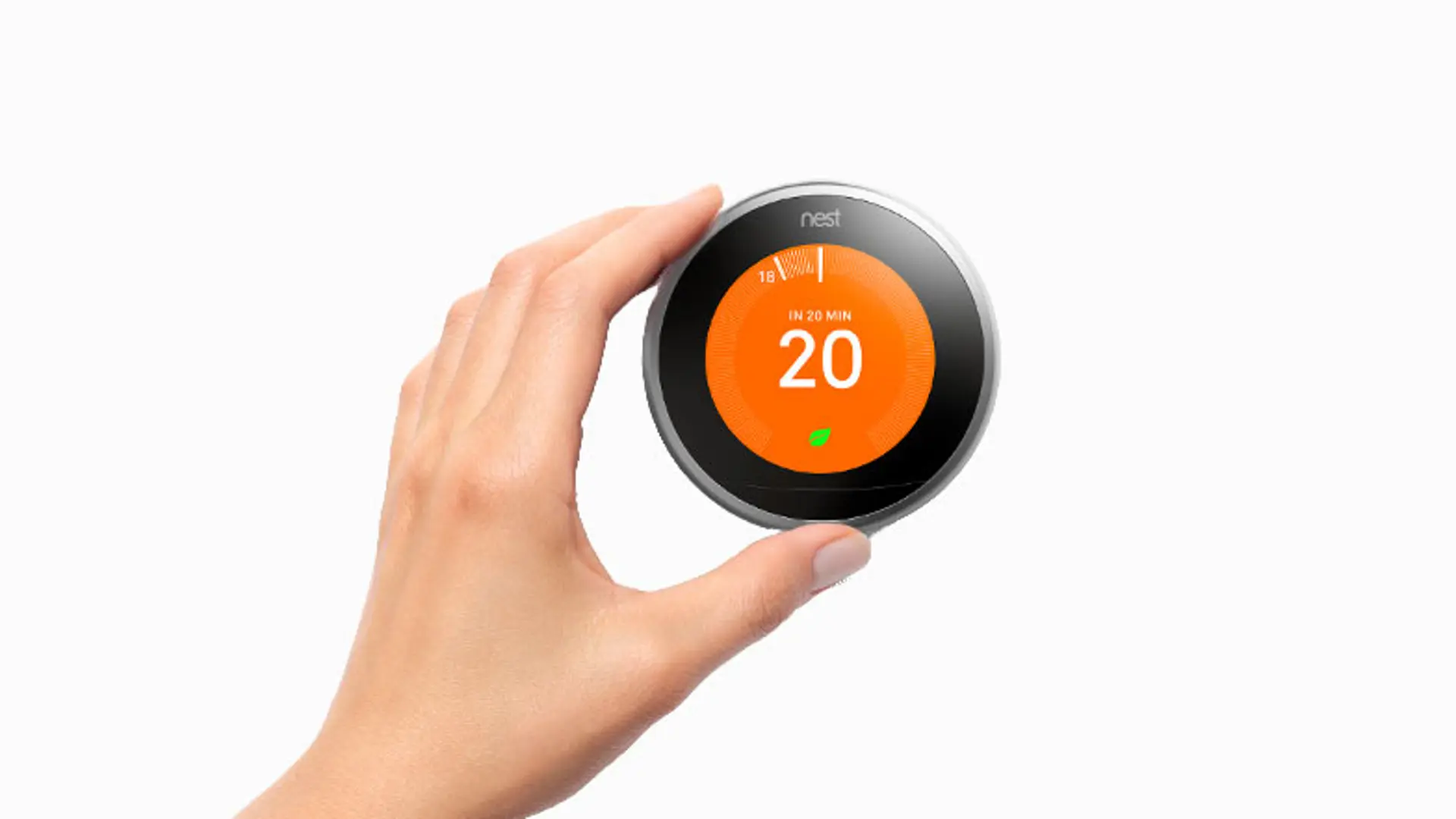 A product image of a google nest thermostat