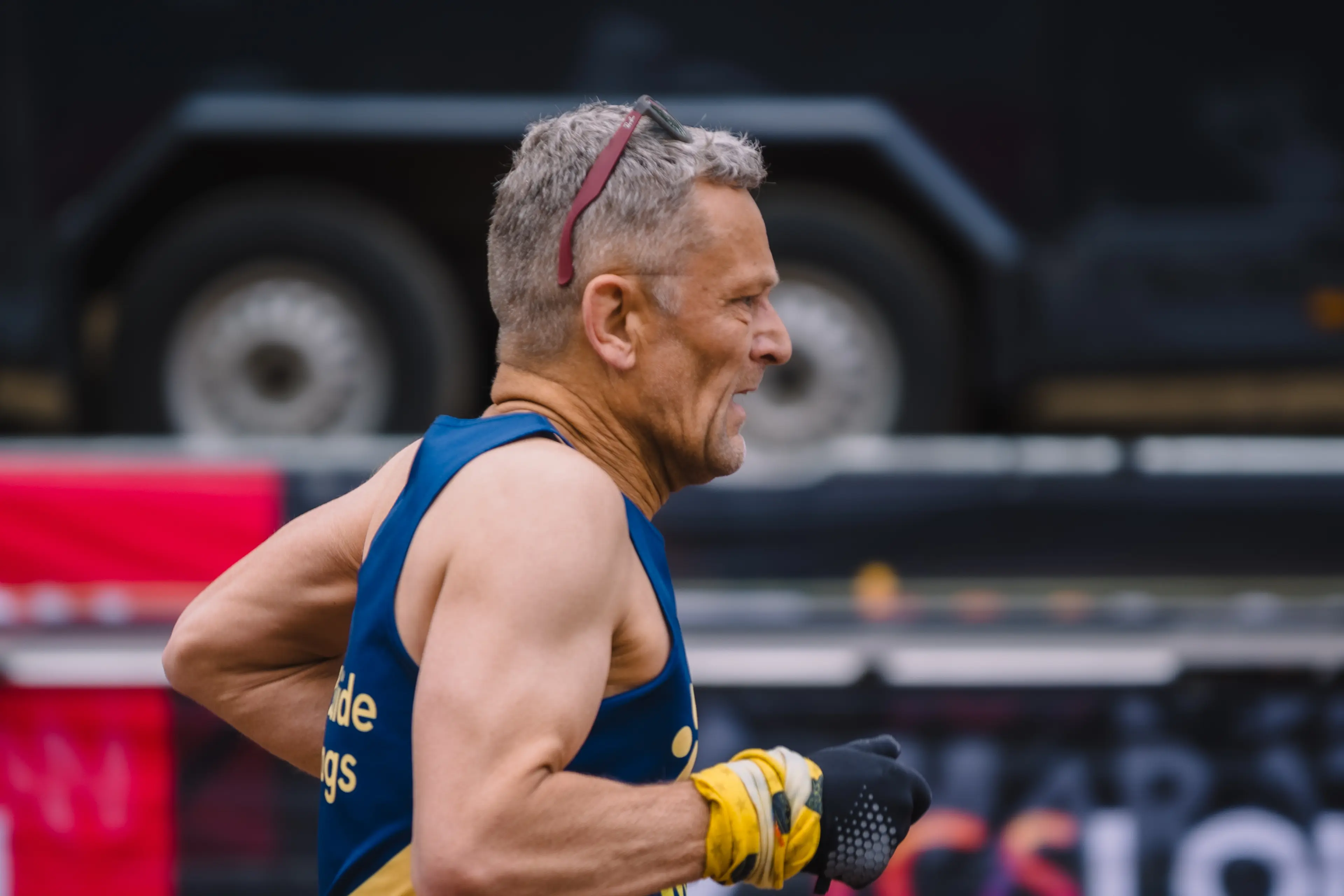 A Guide Dogs London Marathon runner.