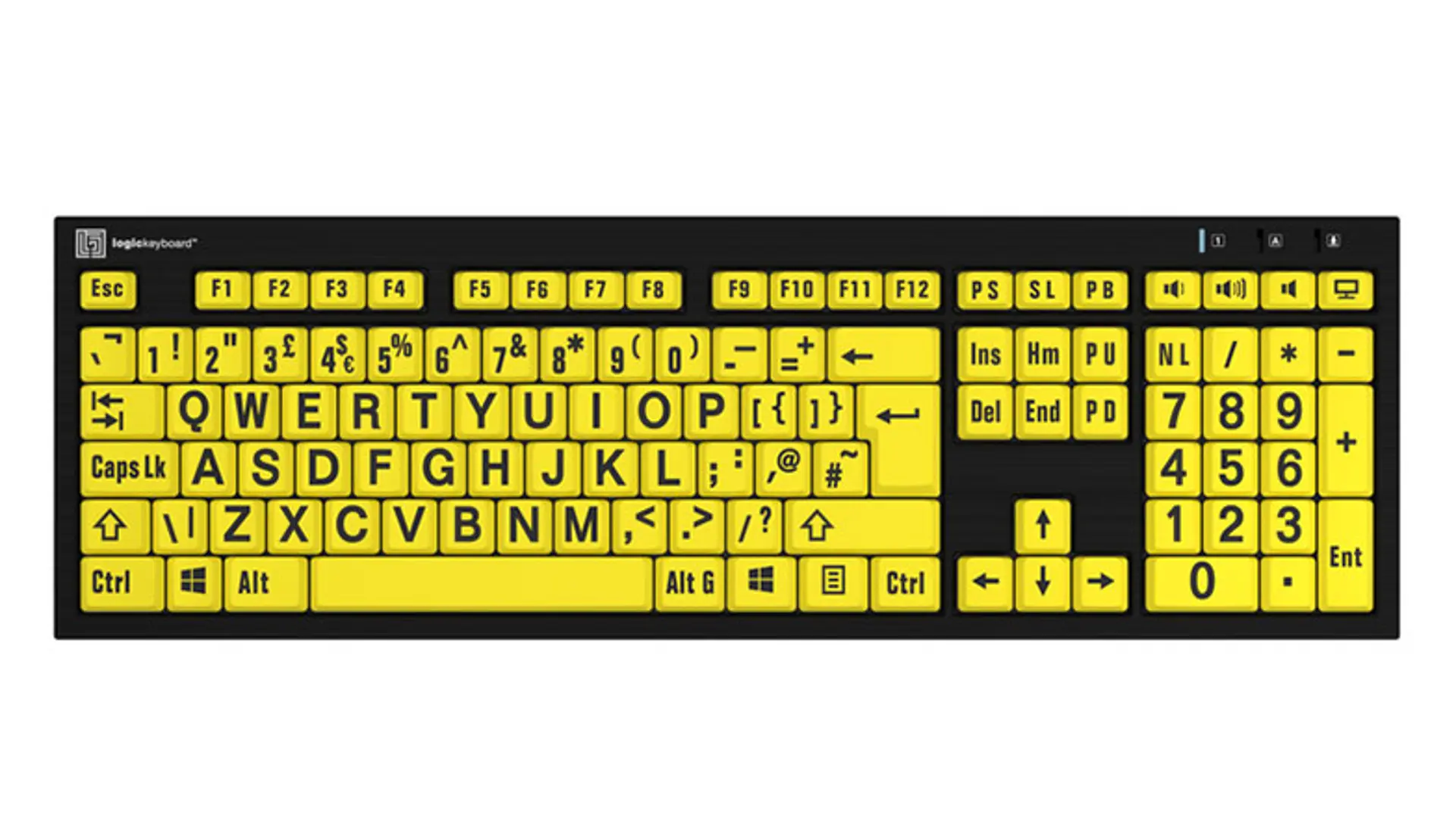 A Vision aid large print keyboard for vision impaired. VAKeys2 keyboard