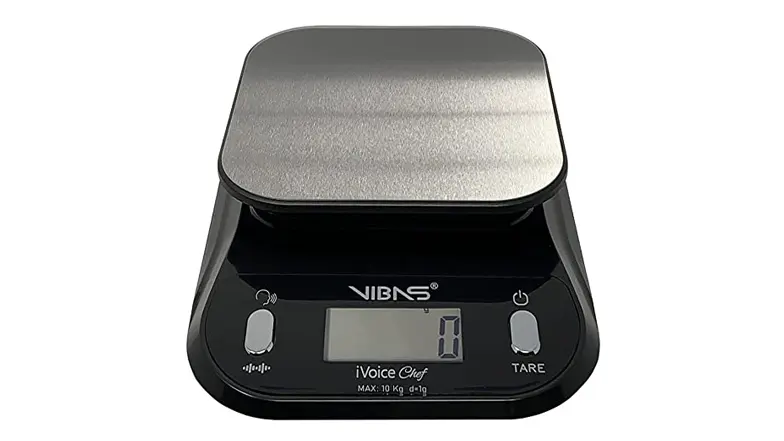 a photograph of a vibas talking kitchen scale