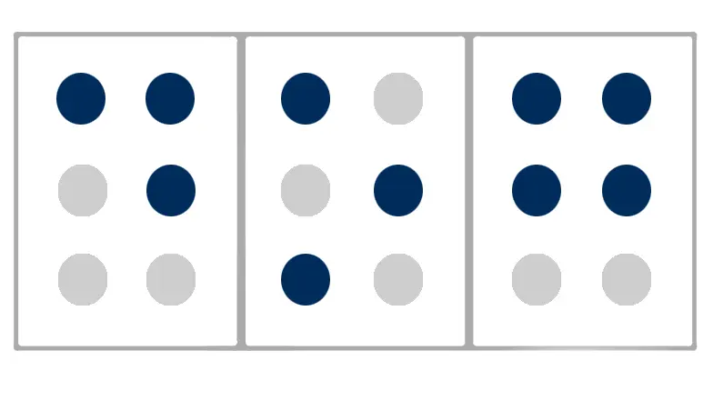 Dog written in braille