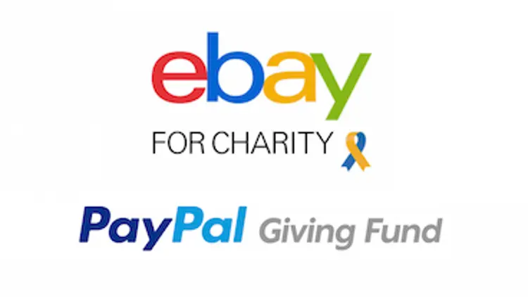 Corporate partners eBay for Charity and PayPal logos
