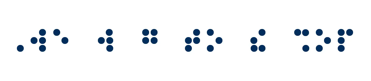 'We will go to the shop' written in contracted braille